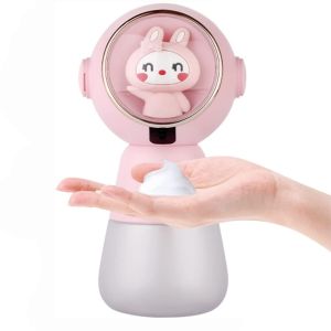 Children Cartoon Hand Sanitizer Automatic Dispenser Rechargeable Soap Dispenser 3 Color Breathing Light Body Wash Shampoo Bottle