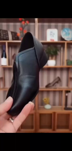 Genuine Leather Waterproof Pointed Toe Womens Shoes