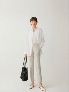 ICICLE | Summer Wear Soft Linen Pure Color Nine Tenth Pleated Tapered Pants