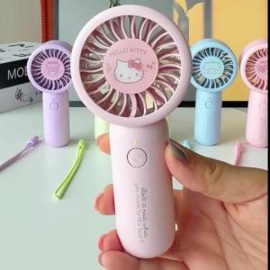 Miniso | Quạt Mini Cầm Tay MINISO Sanrio Hello Kitty Turbo Cool Air Quạt Sạc 3 Trong 1 Dành Cho Du Lịch Buổi Hòa Nhạc Cắm Trại Trang Điểm