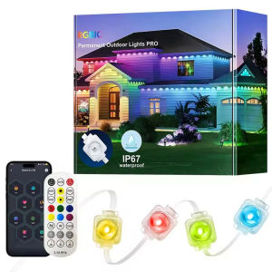Đèn LED Mái Hiên Thông Minh RGBIC 60m 120 Bóng Chống Nước Ngoài Trời IP67 Điều Khiển Từ Xa Tương Thích Google & Alexa Dây Đèn Cố Định