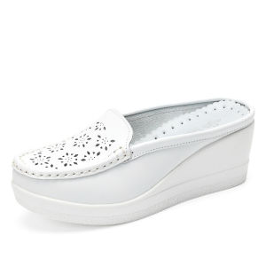 GUANGMANZHI | Leather Womens Summer Slip-On Flatform Clogs