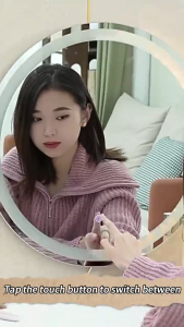 LED Bathroom Mirror Wall Mounted smart tri color dimming Decorative Frameless Beauty Makeup anti fog