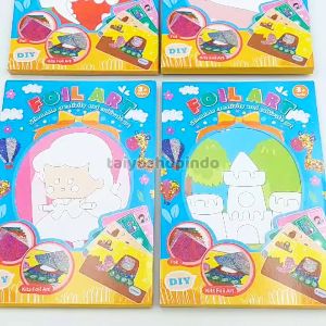 TAIYO DIY Foil Art Painting Dino Princess Animal Karakter Stiker Sticker Melukis Tempel Glitter Art