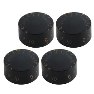 FLEOR | FLEOR 4pcs LP Guitar Knobs Speed Control Knobs Caps Black & Gold Lettering for Electric Guitar