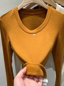 LUOSHAO | Slim Long Sleeve T-shirt With Thin Fleece