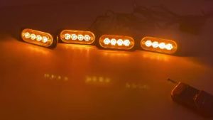 Đèn Báo Hiệu Khẩn Cấp Cảnh Báo Nhấp Nháy Không Dây 16 LED Cho Xe Hơi 12-24V Màu Đen Dùng Cho Xe Tải Xe Kéo Độ Chế