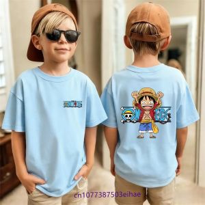 Bandai | Kids Boys One Piece Luffy Anime T-Shirt Cute Summer Casual Wear Soft Comfortable Breathable Short Sleeve Fashion for Children