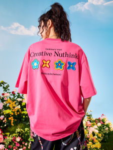 Embroidered Floral Loose Fit Couples T-Shirt