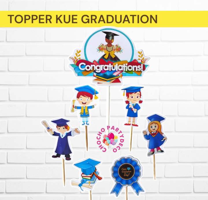 Topper GRADUATION WISUDA / Topper Kue Wisuda Sarjana Congratulation ...