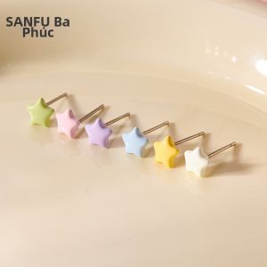 SANFU | Bộ 6 Cặp Bông Tai Màu Sắc Cho Cô Gái Teen Vui Vẻ