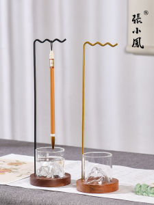 Modern Minimalist Real Wood Iron Art Creative Calligraphy Brush Hanging Rack Student Stationery Multi-Functional Storage Shelf