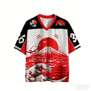 Bandai | 2026 Summer Hot Selling Fashion Fuji Mountain Pattern T-shirt 3D Printing Fitness Hip Hop Street Round Neck T-shirt Large
