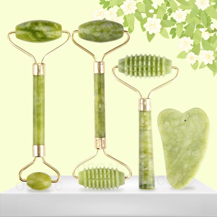 Guasha Natural Stone Massage Face Jade Roller Gua Sha Massage Tool Set