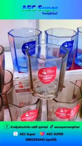 แก้วน้ำทรงเหลี่ยม สีใส