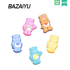 Rainbow Bear Shoe Buckle Accessory for Clog Shoes Fashionable And Stylish Design PVC Material Spring 2025 Collection