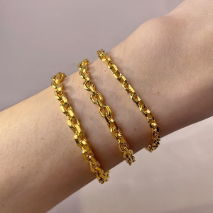 Weng Kwong 916 Gold Anchor Link Bracelet 3B1465