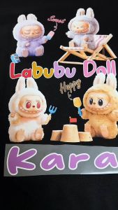 kaos boneka labubu gratis nama anak hingga dewasa bahan katun lembut dan adem