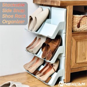 Nexcam Stackable Side Hook Shoes Rack Organizer