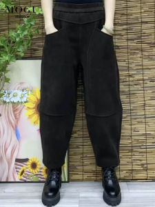 Womens Harlan Pants Winter Warm Fleece Lined Loose plus Size Dad Jeans Long Casual Style Cotton Blend Thickened Trousers