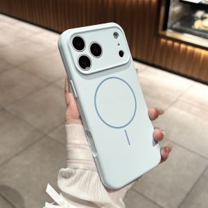Fashion Bright Lucky Red Liquid Silicone Magnetic Case For iPhone Air 17 16 15 14 Pro Max Plus For Magsafe Candy Matte Cover