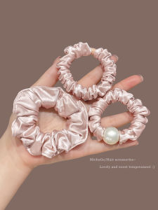 Phụ Kiện Tóc Satin Pearl Hair Ties Dành Cho Nữ Phụ Kiện Tóc Cao Cấp Không Gây Hại Cho Tóc Phụ Kiện Tóc Đuôi Ngựa