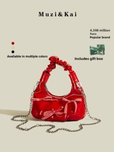 MuziKai Fashionable Dumpling Shaped Womens Crossbody Bag Chain Strap Versatile Stylish Summer New Arrival Small Size