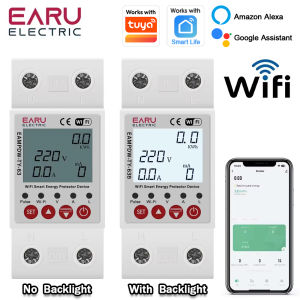 Tuya WiFi Smart Energy Meter Power kWh Meter Earth Leakage Over Under Voltage Protector Time Relay Device Switch Circuit Breaker