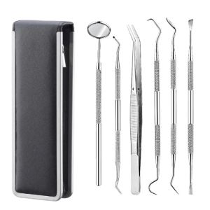 1/6PCS Stainless Steel Calculus Removing Tartar Cleaning Teeth Whitening Care Set