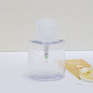 Refillable Lockable Empty Pump Dispenser Nail Manicure Cleaner Makeup Remover Container Press Bottle for Personal Use