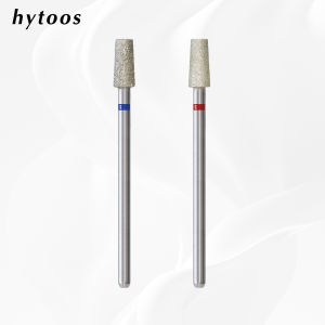 HYTOOS 4mm Tapered Cuticle Nail Bits 3/32 Russian Diamond Under Nail Dead Skin Remover Safety Manicure Pedicure Tools