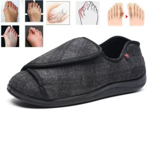 WuChu 2023 Diabetes Edema Shoes Extra Wide Slippers Adjustable Orthopaedic Fasciitis Easy On Off Closure Swollen Feet Warm Winter Sandals