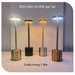 Sáng Tạo Kim Loại Đèn Bàn LED Sạc Cảm Ứng Đèn Ngủ Đầu Giường Môi Trường Xung Quanh Thanh Trang Trí Ngoài Trời Đơn Giản 3 Màu