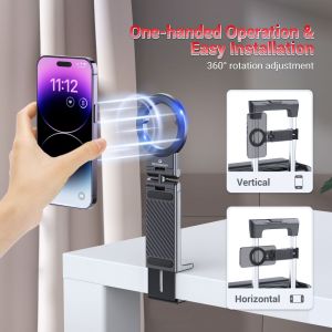 PROfezzion Airplane Travel Essentials Magnetic Phone Holder for MagSafe iPhone 16 15 14 13 12&All PhonesHandsfree Phone Mount for Seat Tray TablePocket Size Must Have Accessories for Flying