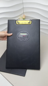 Long/A4 Leather Clipboard with Calculator File Folder Padfolio Clipboard for Office & Business