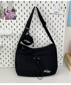 Blue Nylon Crossbody Bag for Women Large Capacity Single Shoulder School Bag Korean Style 2025 New Dopamine Tote Bag