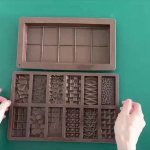12-in-One Dubai Chocolate Mold Bars - Almond Chocolate Bars Silicone Mold for Baking Detachable Candy Mold for Cake Decoration