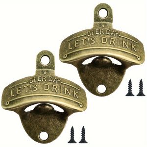 1/2/5/10pcs Vintage Bottle Opener Beer Day Retro Bottle Opener Wall Mounted for Pub BBQ DIY Solid Beer Opener Kitchen Gadgets