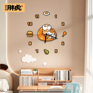 นาฬิกาตั้งโต๊ะแบบติดผนังเรียบง่ายและสร้างสรรค์สำหรับห้องเด็ก นาฬิกาตัวเลขการ์ตูน DIY ตกแต่งห้องนั่งเล่น ติดผนังแบบติดได้ด้วยตัวเอง