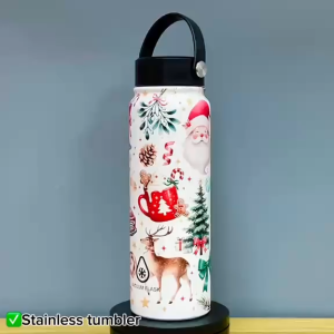 Transfer It Personalized 800ml Christmas Stemless Stainless Tumbler w/handle Giveaway Gift Souvenir