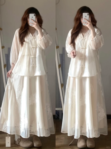 YNY | Summer New Chinese Style White Dresses