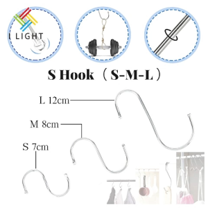 5PCS S Hooks 7cm/8cm/12cm Stainless Steel Load-bearing Multi-purpose S Shaped Hooks For Bedroom Wardrobe Kitchen Bathroom Storage