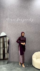 Setelan Kebaya Mira Tunik Mix Rok Span Songket Baju Lamaran Kondangan Kekinian