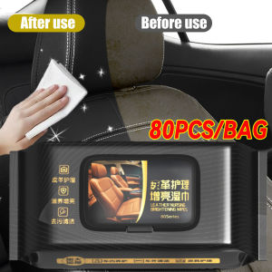 80pcs/pack Car Interior Cleaning Wipes Car Interior Leather Brightening Coating Film Wet Wipes Decontamination Coating Care Cleaning Car Cleaning Tool