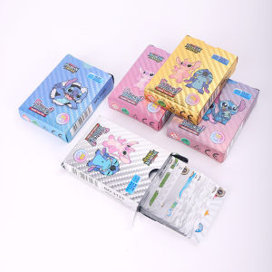 55Pcs/box No Repeat Lilo & Stitch Cards Gold Black Silver Foil Board Game Interaction Waterproof Card Toys For Adult Kids Collections