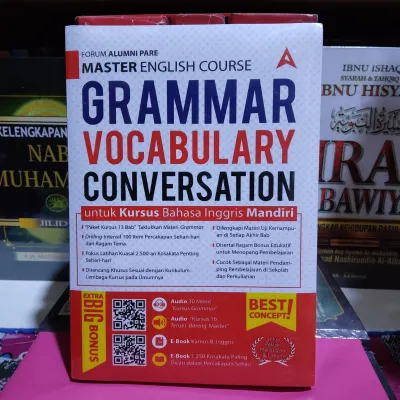 Buku MASTER ENGLISH COURSE GRAMMAR VOCABULARY CONVERSATION untuk Kursus Bahasa Inggris Mandiri