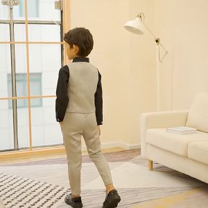 Bộ vest bé trai cao cấp cho bé đi dự tiệc gồm 3 chi tiết (áo ghile + áo vest + quần tây) kèm cavat TQB032 TQB033