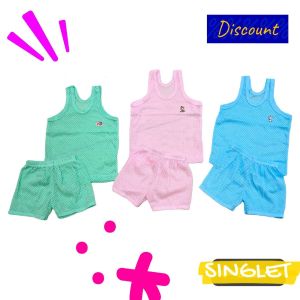 1Set6Pasang Baby 5-18 Month Singlet&Lenggan Pendek Baju Lubang 12 Pcs Baby Cloth Baby T-Shirt Eyelet Suit Baby Girl Boy