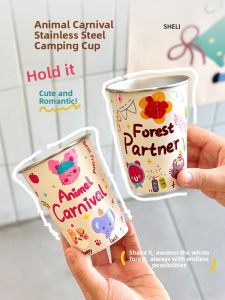 SHELI | Stainless Steel Cup for Children Cartoon Design Durable 304 Stainless Steel
