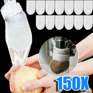 150pcs Replaceable Nylon Mesh Tap Water Purification Filter Bags / Effective Filter for Trapping Rust Dirt and Granular Debris / Practical Replacement Filter Mesh Parts